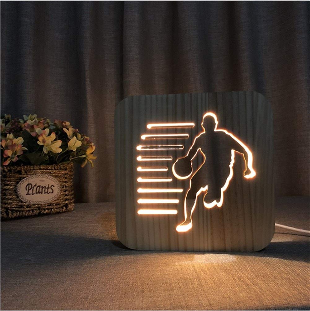 La decoración de la lámpara de dibujos animados 3D creativa Baloncesto USB del escritorio de la lámpara de luz nocturna LED dormitorios regalos de cumpleaños de Noche de Navidad juguetes for los niños