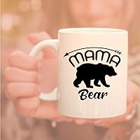 Vista 5 de Veracco Mama Bear Arrow - Taza de café de cerámica blanca, taza de té, divertido regalo de cumpleaños para el día de la madre, para mamá, abuela