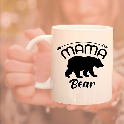 Miniatura 5 de Veracco Mama Bear Arrow - Taza de café de cerámica blanca, taza de té, divertido regalo de cumpleaños para el día de la madre, para mamá, abuela,
