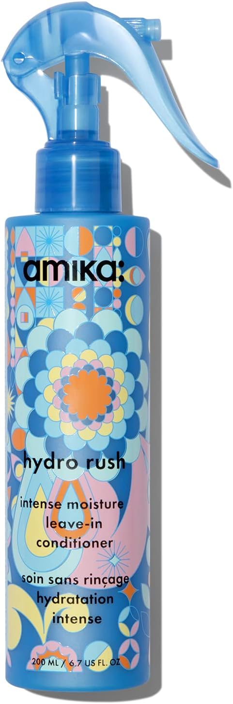 amika Hydro Rush Intense Moisture Leave-In Conditioner with Hyaluronic Acid, 200 ml