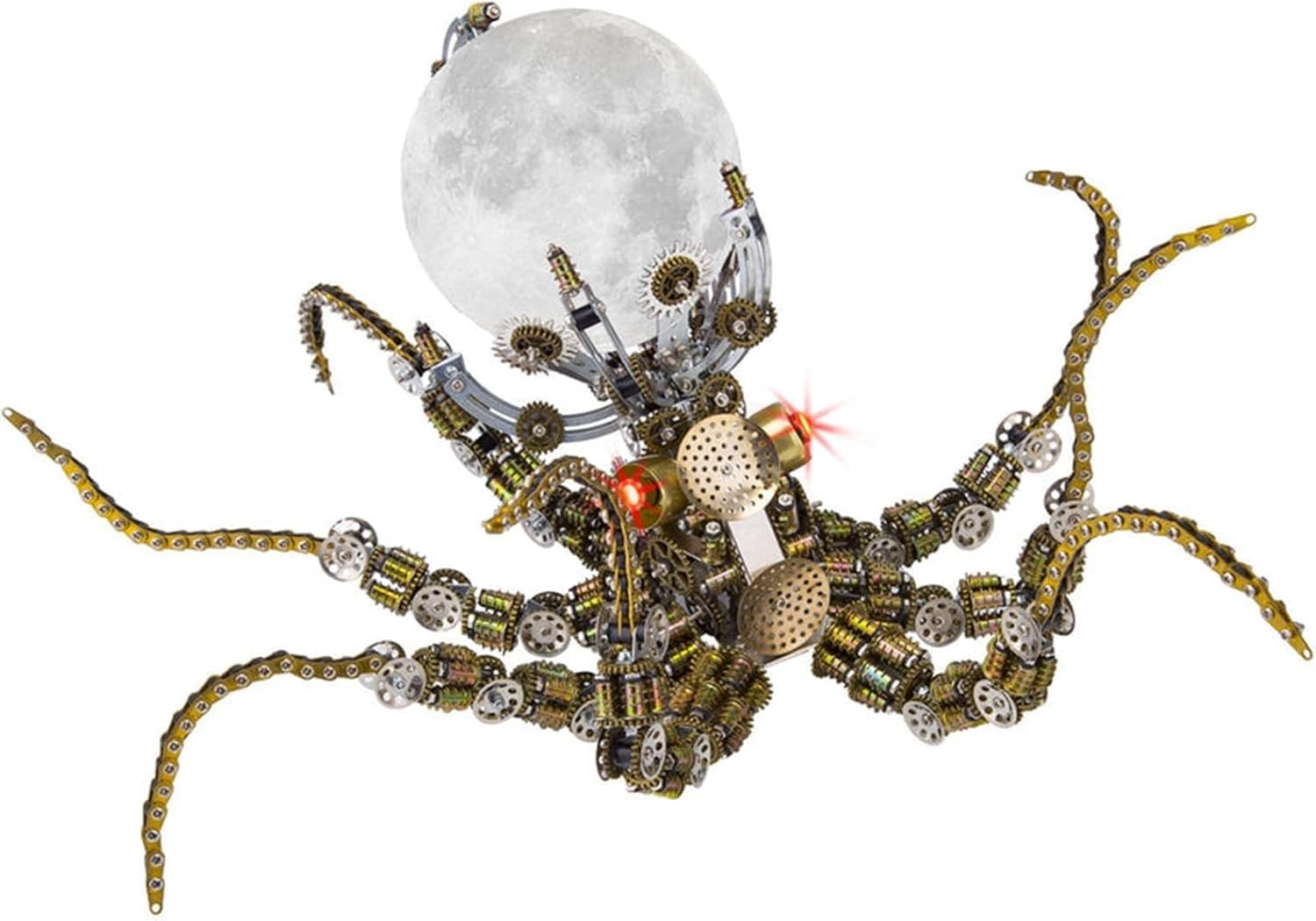 Zestaw modeli puzzli metalowych 3D, mechaniczne metalowe puzzle ośmiornicy z kolorowymi światłami, idealna kreatywna ozdoba DIY, dla dorosłych prezent 2400 szt.