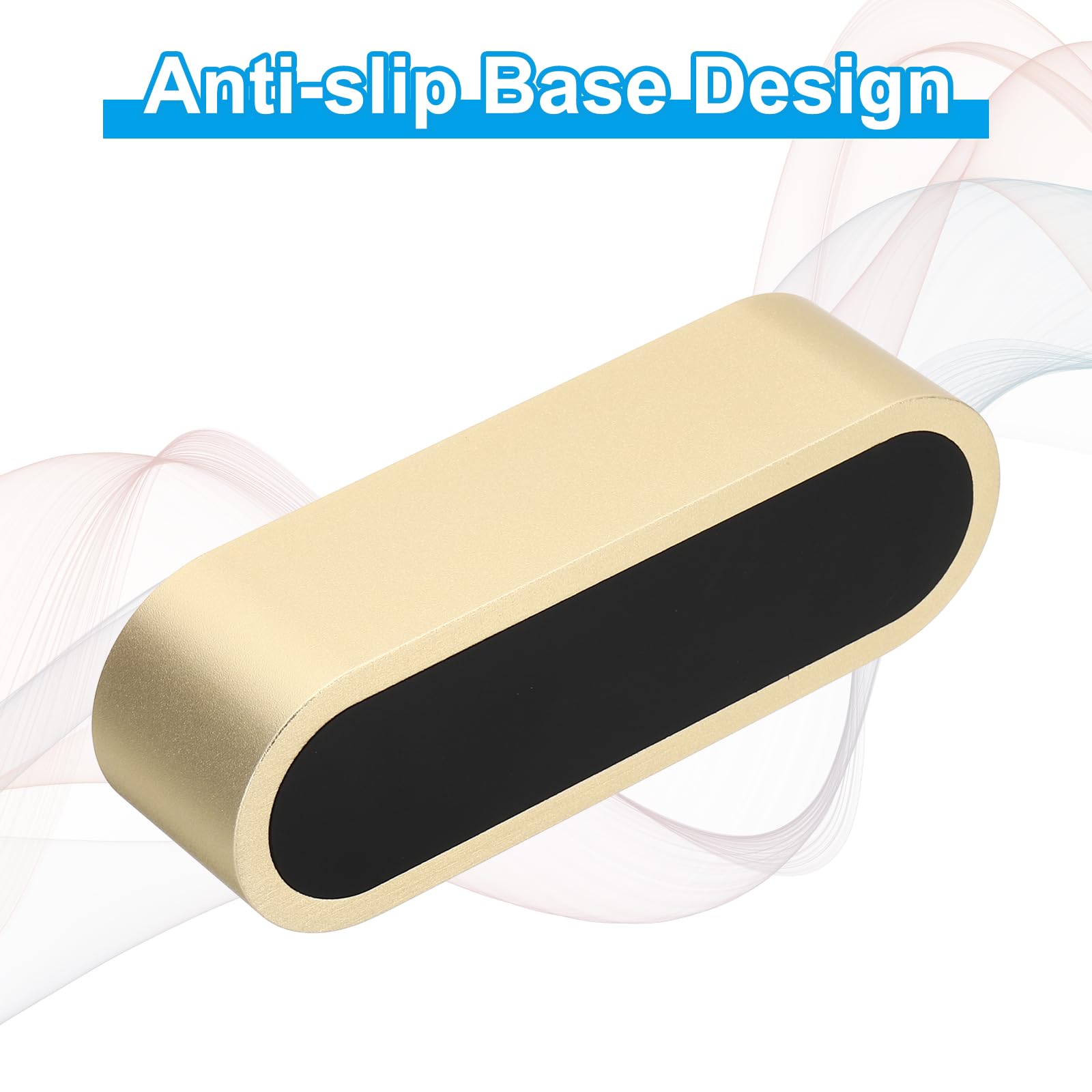 PATIKIL Business Card Holder for Desk Metal Name Card Display Organizer Aluminum Alloy Desktop Card Stands for Office Desk Organization Champagne Gold - Image 4