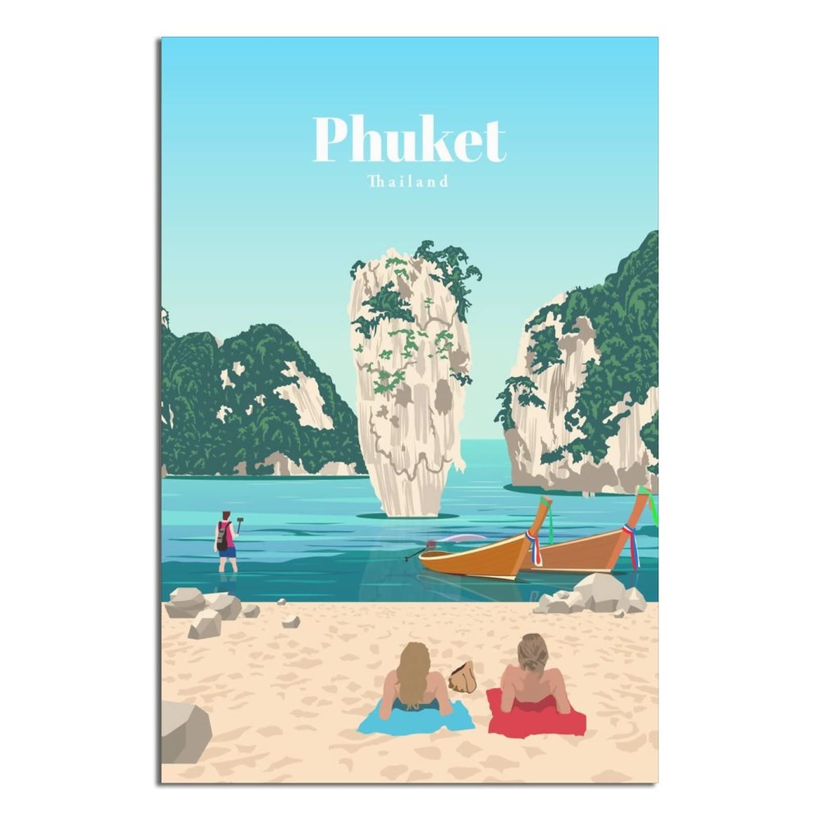 Metal Tin Sign Phuket Thailand Metal Sign Travel Vintage Art Wall Decoration Sign Home Kitchen Bar Patio Cave Funny Decoration 20x30cm