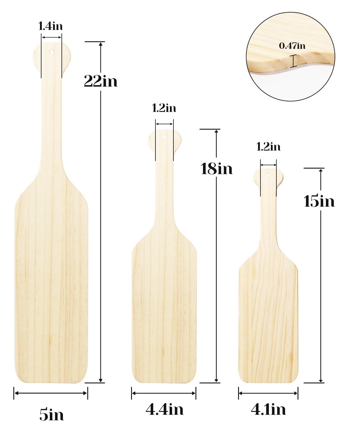 Paleta de hermandad de 22 pulgadas, paleta de madera de pino maciza sin acabar, paleta de fraternidad de madera lisa para dibujo/manualidades