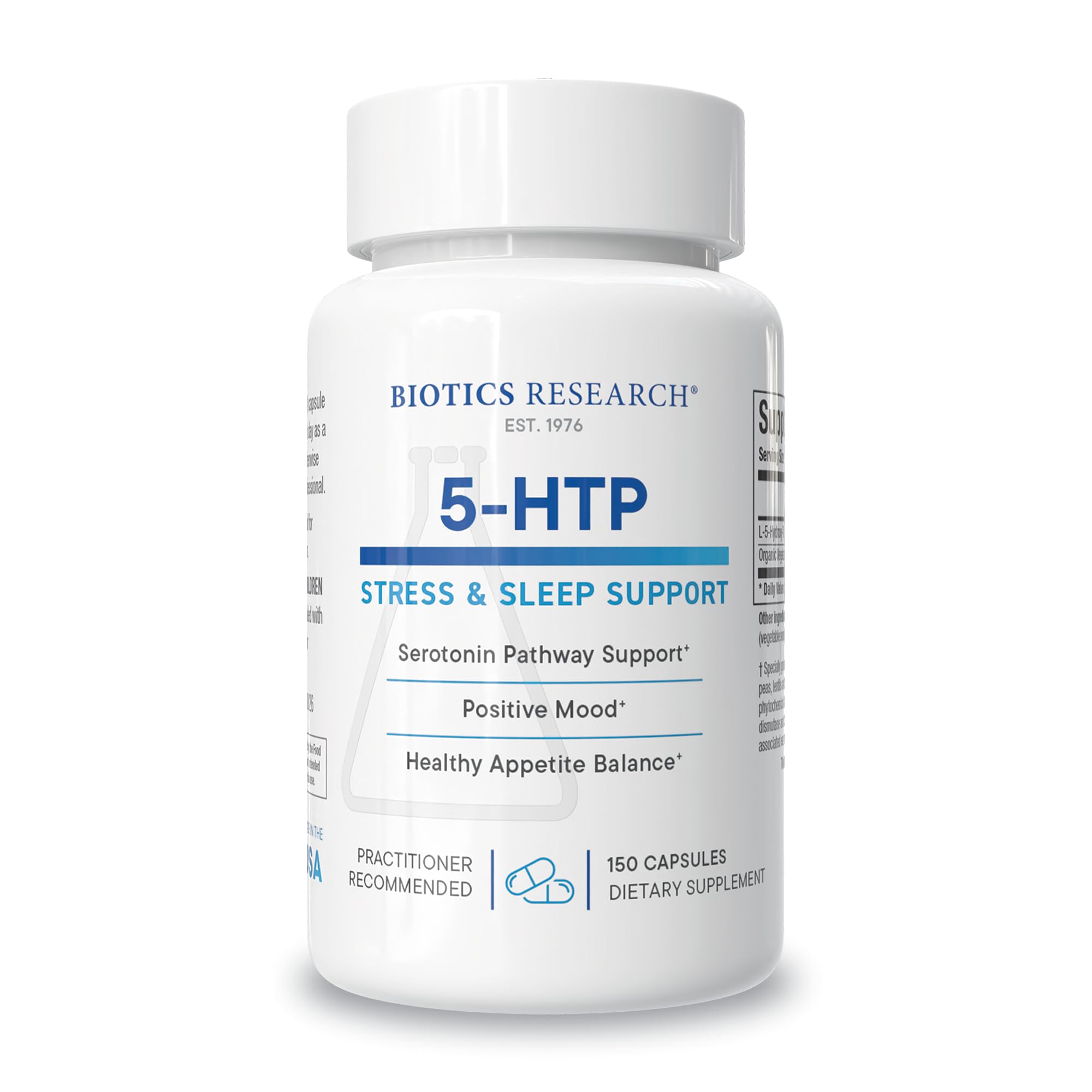 BIOTICS RESEARCH 5HTP 50mg Promotes Brain Health, Relaxed Mood 150 Capsules