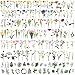 274 Stück Scrapbooking Blumen Aufkleber Blumen Pflanzen Deko Sticker Natur Vintage Flower Stickers Wasserdicht Blumenaufkleber für Fotoalbum Kalender Notizbuch Tagebuch DIY Dekoration