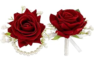 Red Rose Corsage and Boutonniere Set