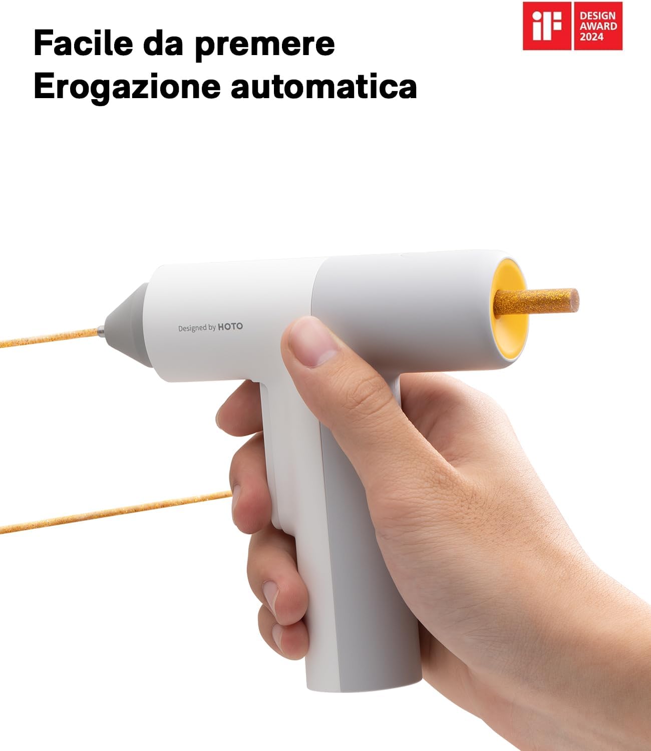 HOTO Pistola Colla a Caldo Senza Fili Pro con 40 Stick colla a caldo, Pistola per colla professionale, Erogazione Automatica, USB-C Ricarica, Riscaldamento Rapido 30S, per Artigianato, DIY, Arti - Immagine 2