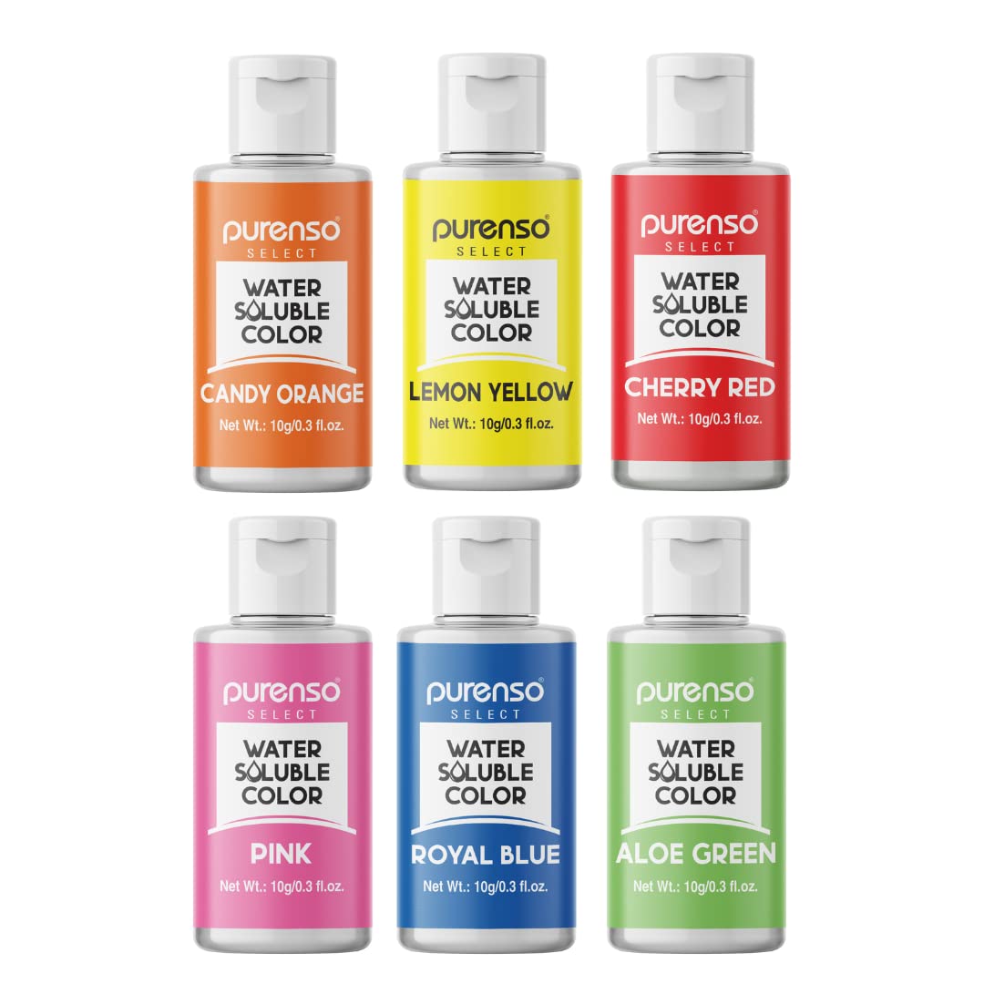 Purenso Select - Water Soluble Color - Set of 6 Colors (10g Each x 6 Bottles) I Food Grade Coloring for DIY Soap, Shampoo, Cream, Lotion making dye-image-19