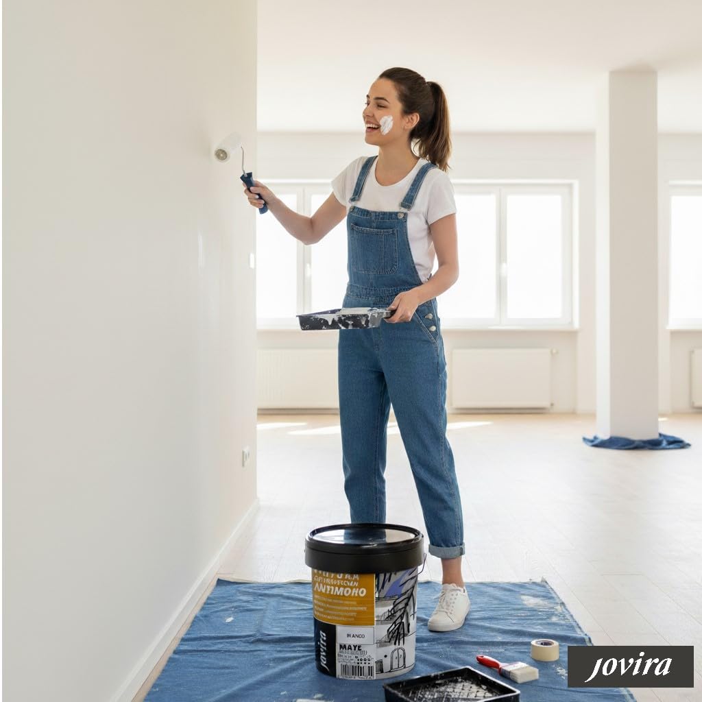 JOVIRA PINTURAS - 6KG - Pintura Antimoho, Resistente a la aparición de moho en paredes, aspecto mate. (4 Litros, Blanco) A-7