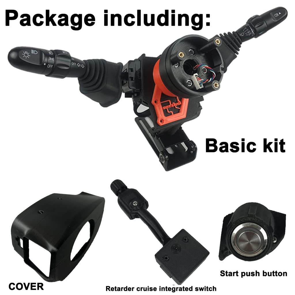 Obokidly For Logitech G29 G27 G25 G923 Euro/American Truck Simulator Games Steering Wheel Turn light Signal Wiper kit;DIY Steering Wheel Wiper Lever Switch (Basic Modification Kit+Cover)