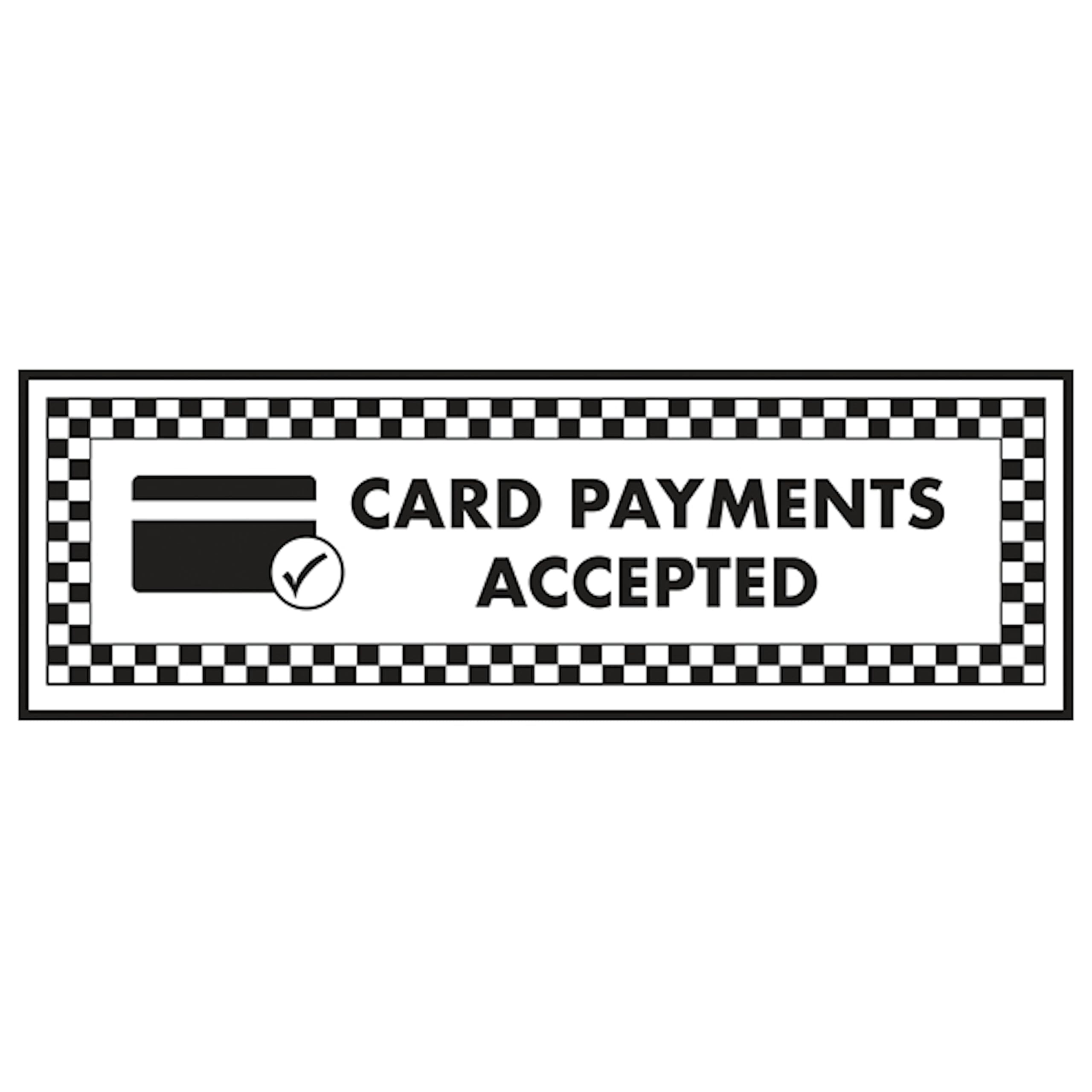 V Safety Card Payments Accepted/Card Symbol - Landscape 300 x 100 mm - 1mm Rigid Plastic Safety Sign