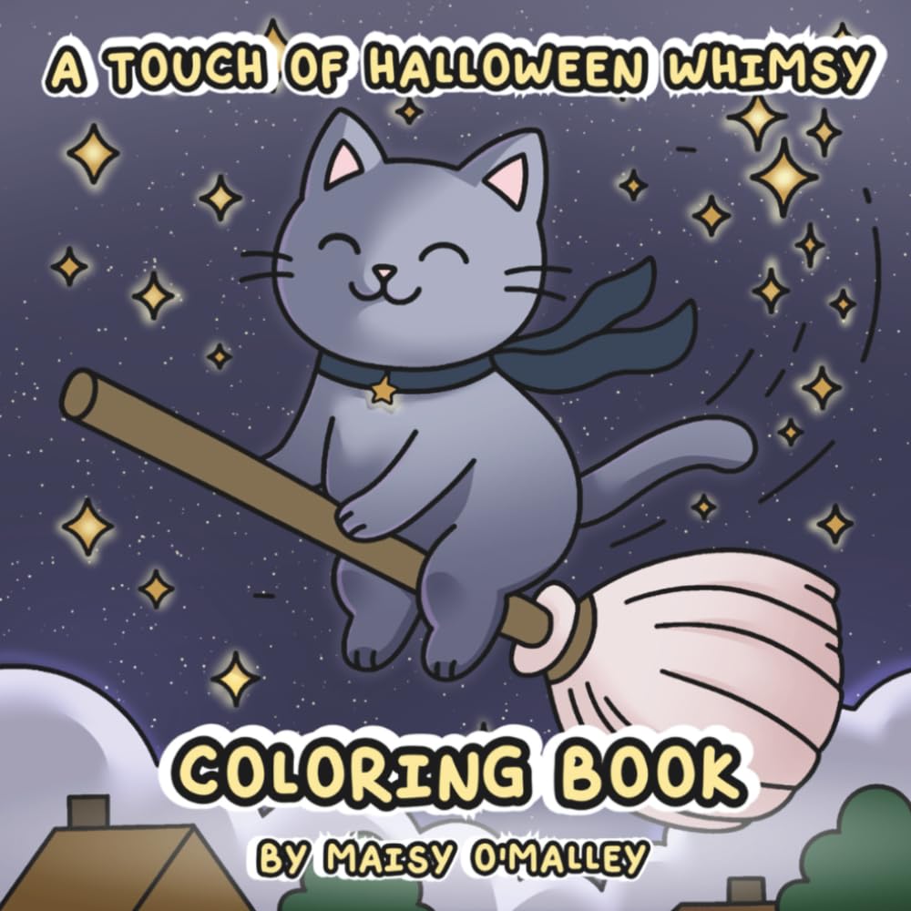A Touch of Halloween Whimsy: A Cozy Halloween Coloring Book with Pumpkins, Cats & Magic