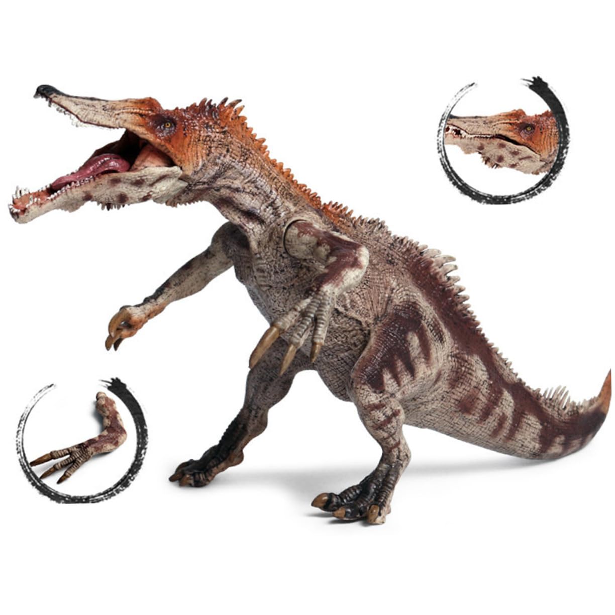 VANZACK Figura di Dinosauro Realistica Marrone in Plastica per Bambini | 1 Pezzo, Decorazione per Compleanno, Figura da Collezione Design Simulato