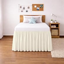 SLEEP-NEST Bed Skirt Dorm Twin XL 32 Inch Drop Length - Split Corner Dust Ruffle Bed Skirt with Platform Style - College Room Essential, Tailored Drop, Durable, Easy Care Twin XL 39" x 80" - Ivory