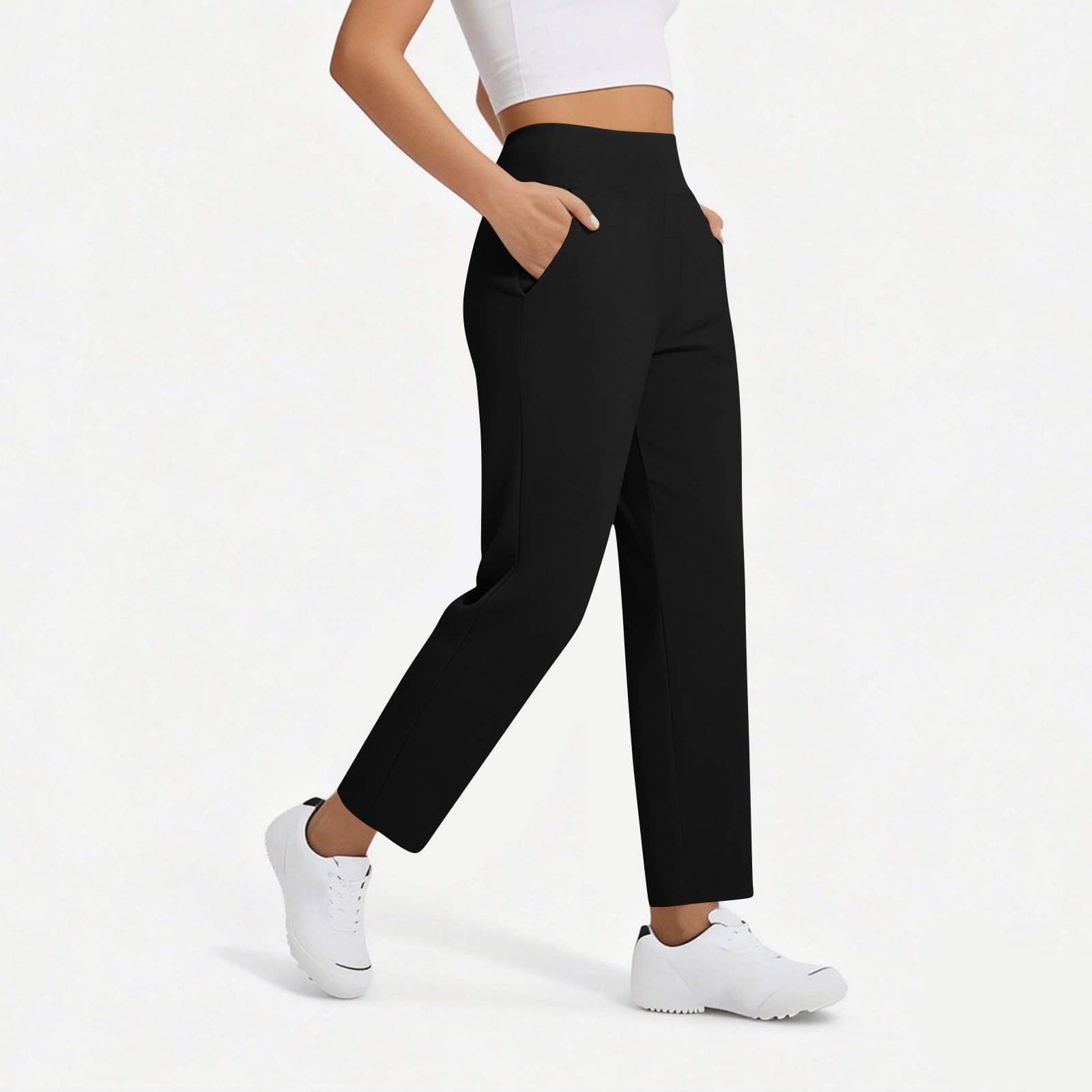 Chino Hose Damen Stretch Golfhose 7/8 Golf Hosen Sommer Jogginghose Lässig Sporthose Lang Freizeithose Sport Trainingshose Leichte Stoffhose Business Anzughose Laufhose Sommerhose