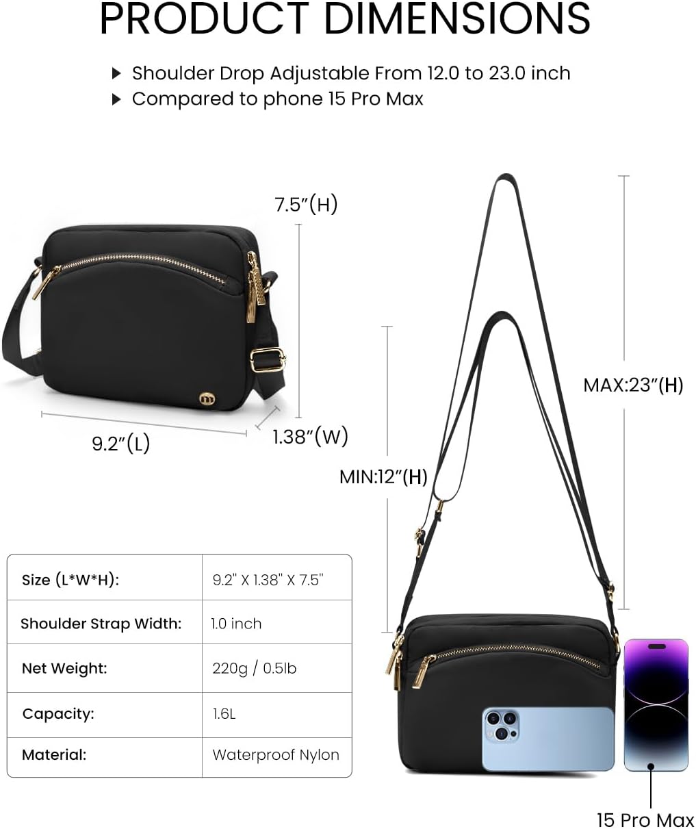 MEXS Everywhere Crossbody Bag 2L Metal Hardware, Casual Crossbody Bags for Women Travel Purse Shoulder Handbags Wallet - Image 4