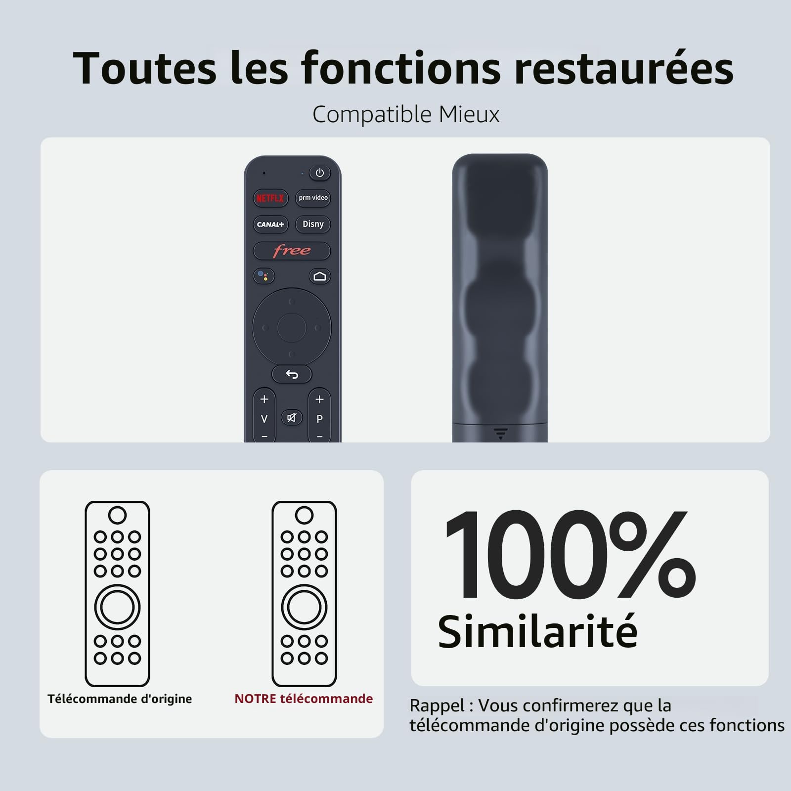 Télécommande vocale de Rechange pour Freebox Ultra TV Box