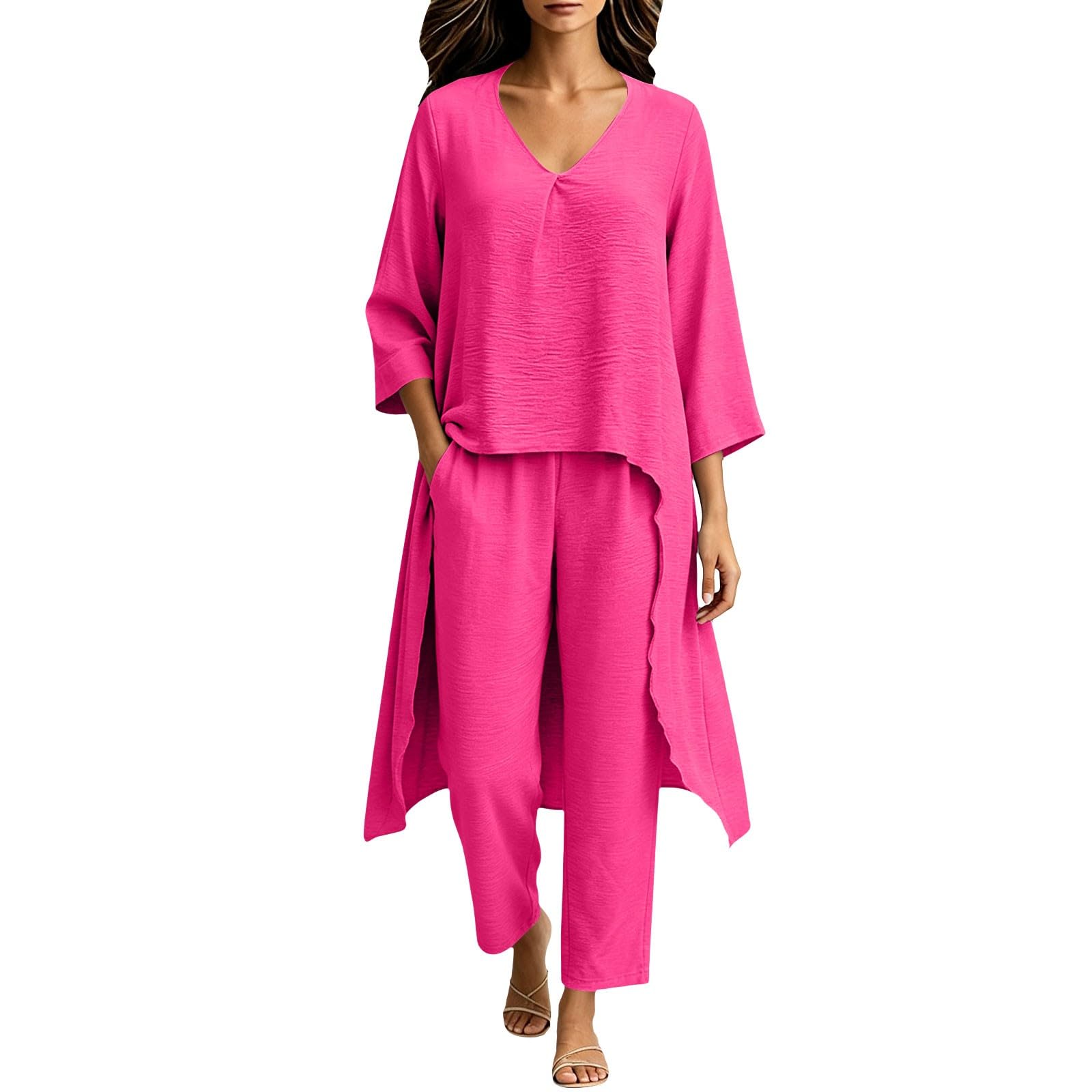 Muselina de dos piezas para mujer, tallas grandes, traje de ocio moderno