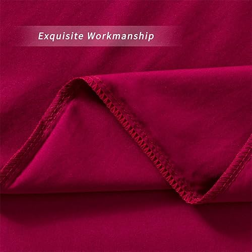 Miniatura 5 de Paquete de 2 fundas de almohada de microfibra Queen con cremallera, suaves, cómodas, no se encogen, color rojo vino, juego de 2 fundas de almohada