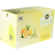 Tekola, Ceylon Black Tea, Lemon. A premium blend of 100% pure Ceylon Tea artfully flavored with hints of lemon. Full-bodied and lively with bright notes, 25 Count Pack of 2