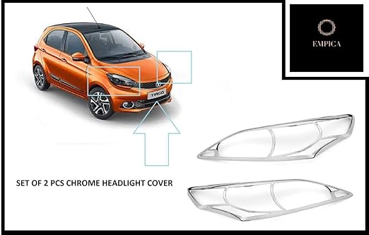 Empica Chrome Plated Headlight Cover Compatible For Tata Tiago