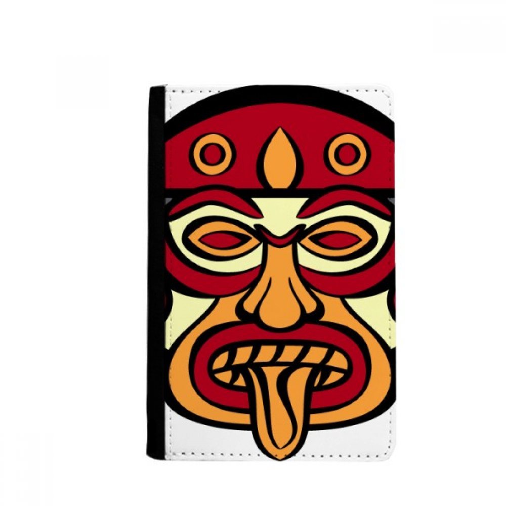 Indian Abstract Art Drawing Totem Pole Face Passport Holder Notecase Burse Wallet Cover Card Purse