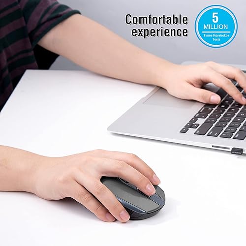 Miniatura 7 de Ratón inalámbrico, mouse inalámbrico silencioso de 2.4 G para laptop, mouse con 6 botones y 3 DPI ajustables para computadora, escritorio, MacBook,