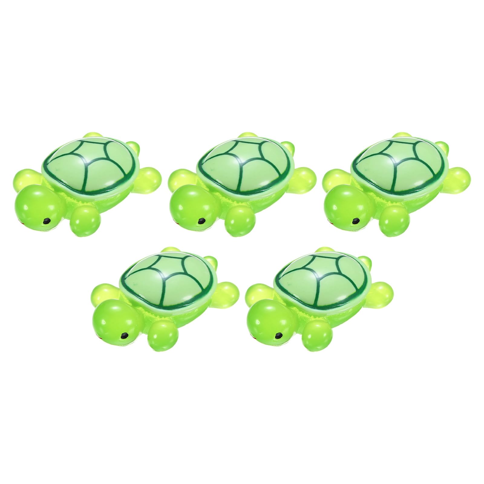 M METERXITY 5-Pack Luminous Large Resin Turtles, 3.39" Glow in the Dark Tiny Sea Turtle for Terrarium/Micro Landscaping, Decorative Miniature Ocean Animal Figurine to Place [Green]