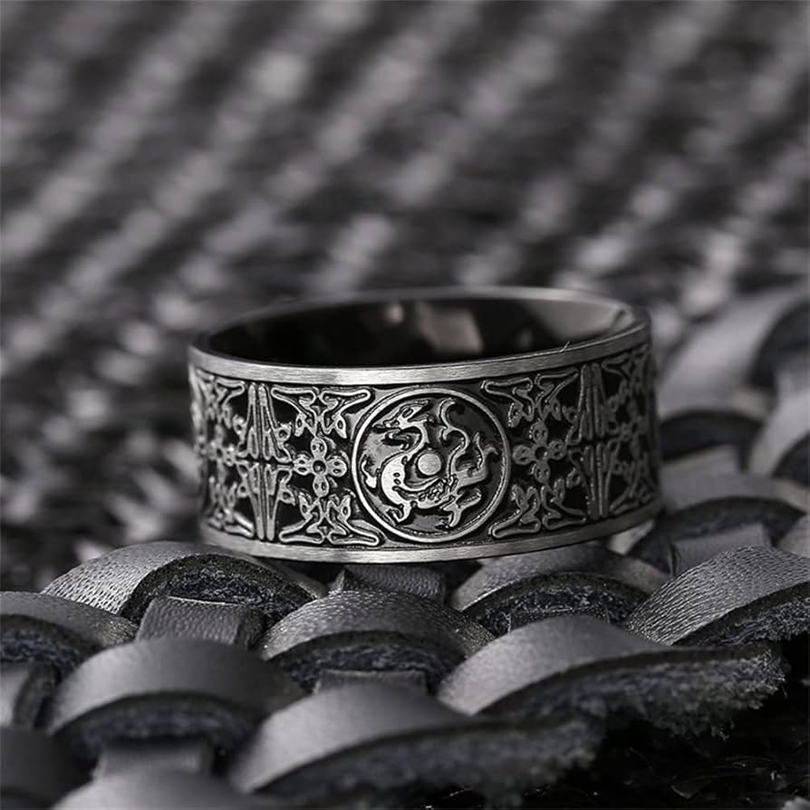 Ring of The Four Mythical Beasts, Men's Gothic Blue Dragon