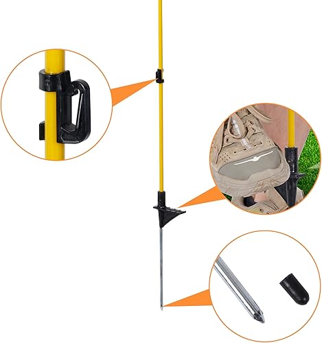 Miniatura 9 de Postes de valla de fibra de vidrio de 45 pulgadas  10 piezas, postes de valla eléctrica, postes de valla eléctrica temporales para césped de jardín