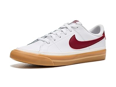 Nike Kids Court Legacy (Big Kid) Boys Shoes White/Team Red/Gum Yellow : 3.5 Big Kid M, Leather