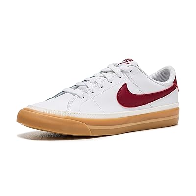 Nike Kids Court Legacy (Big Kid) Kids Shoes White/Team Red/Gum Yellow