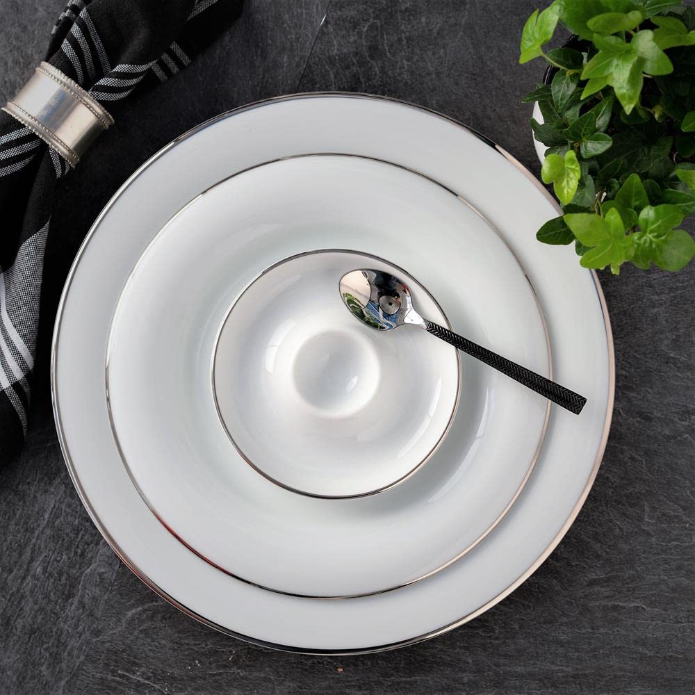 VILLA ITALIA Elegancki komplet łyżeczek do herbaty Komplet eleganckich sztućców Zestaw sztućców Sztućce stołowe Stal nierdzewna chromoniklowa 6 sztuk HERA BLACK