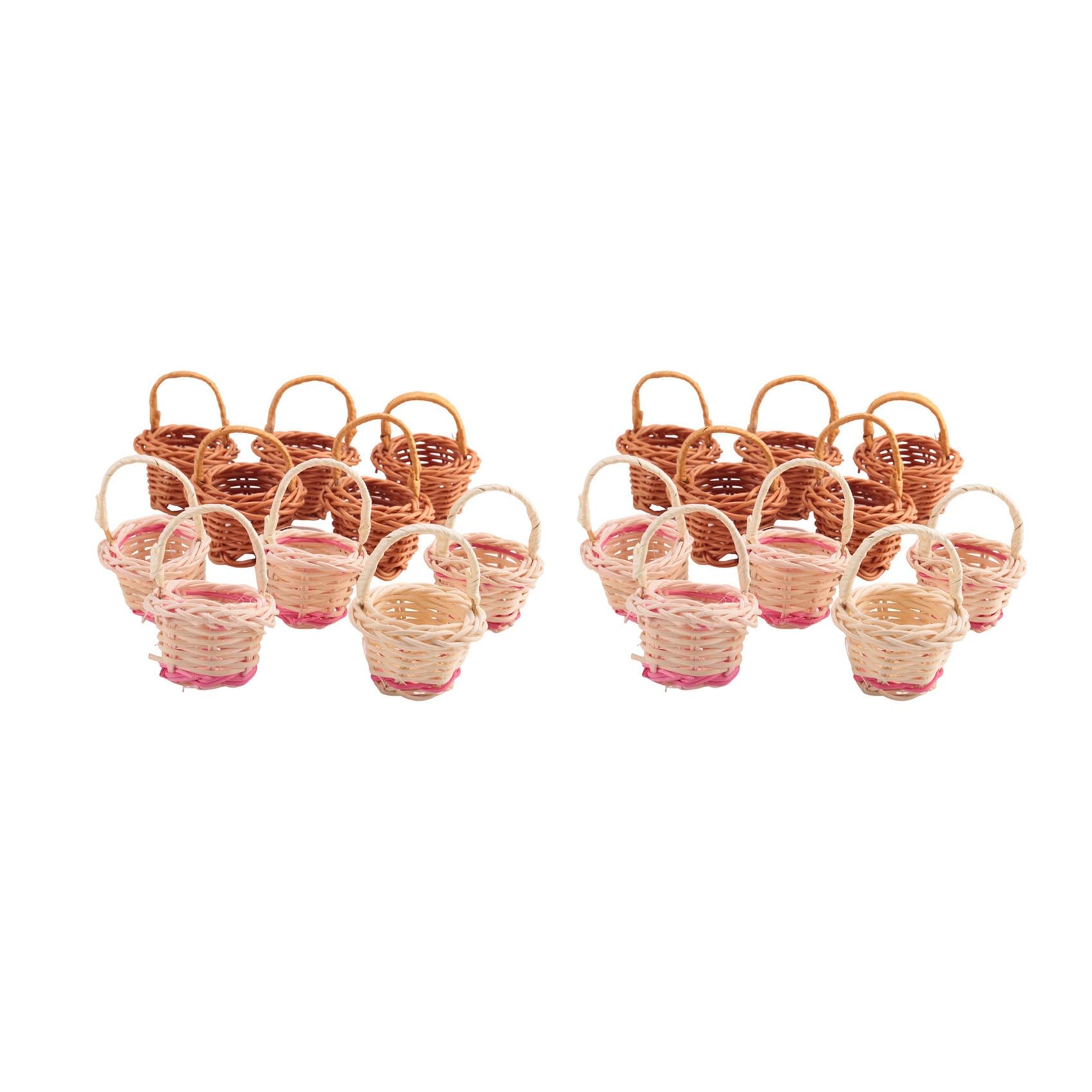 Hndhbfgrt 20Pcs Basket Mini Woven Baskets with Handles Plant Pots Containers Sundries Makeup Organizer for Tiny Baskets Photo Prop