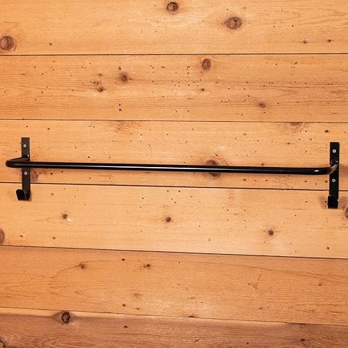 Miniatura 3 de EASY-UP Barra de ropa para caballos con ganchos | Estante resistente para mantas de caballos | Barra de 34.25 pulgadas con ganchos para cabestros y