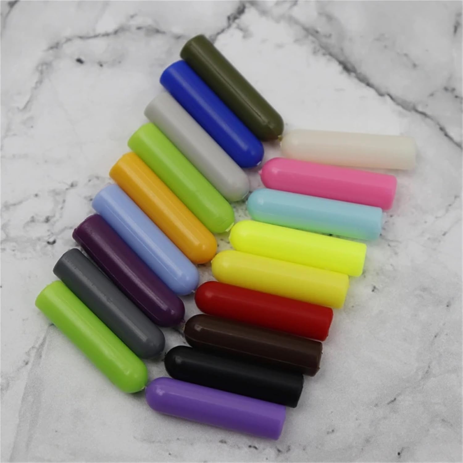 12PCS 20.5 * 5MM Plastic Aglets 18Solid Colors String Ends Protection Tape Tips Cordon Heads