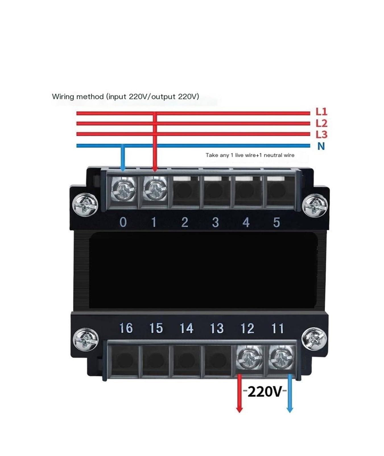 Trasformatore di isolamento monofase BK 100VA isolamento da 380 a 220