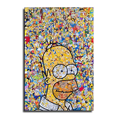 Cartoon Homer Los-Simpsons Poster Decorative Painting Canvas Wall Art Living Room Posters Bedroom Painting 16X24Inch(40X60Cm) #TOP3