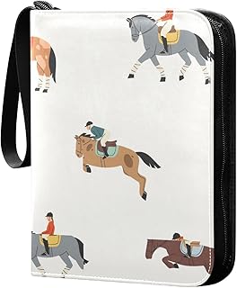 SoreSore カードファイル 4ポケット 400枚カード収納 競馬 馬柄 北欧風 かわいい 可愛い PU 防水 トレカバインダー ゲームカードケース 整理 カードコレクション スポーツカード収納 pp素材 大容量 コレクションファイル 持ち運び便利
