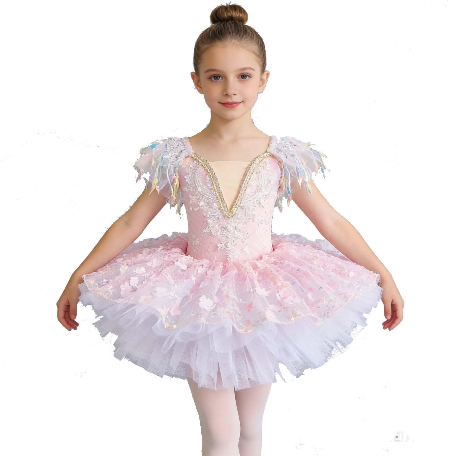 Genérico Vestidos Formales para niñas diseño Floral Veraniego Detalles de Lentejuelas y Purpurina diseño Casual y Formal versátil Cintura elástica Ajustable Vestido Princesa para Boda