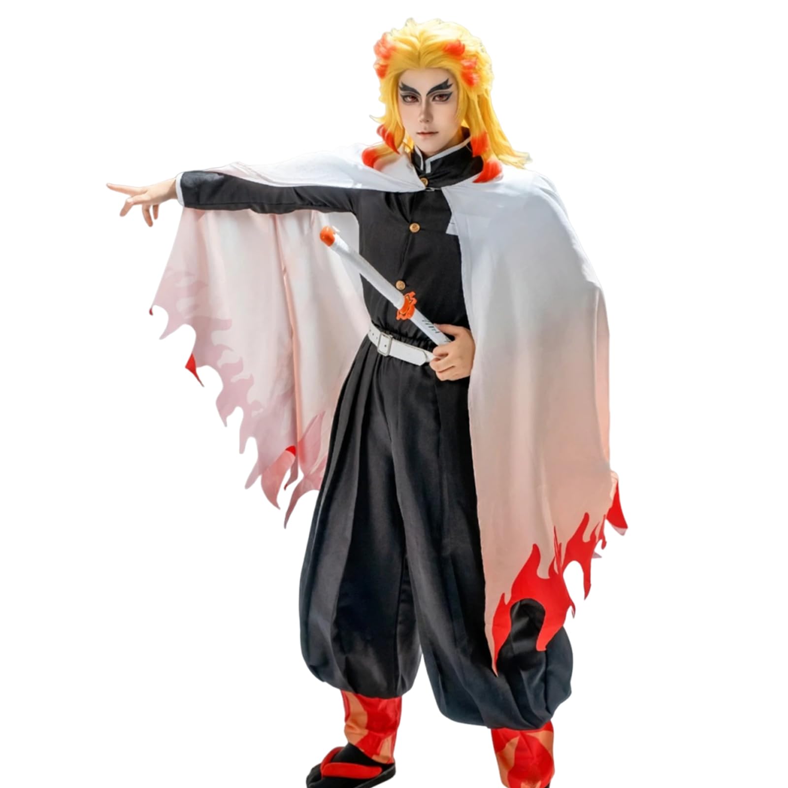 LTAKK Kyoujurou Cosplay Costume Anime Men Kyoujurou Cosplay Full Set for Adult Black Rengoku Kyoujurou S โ image 1
