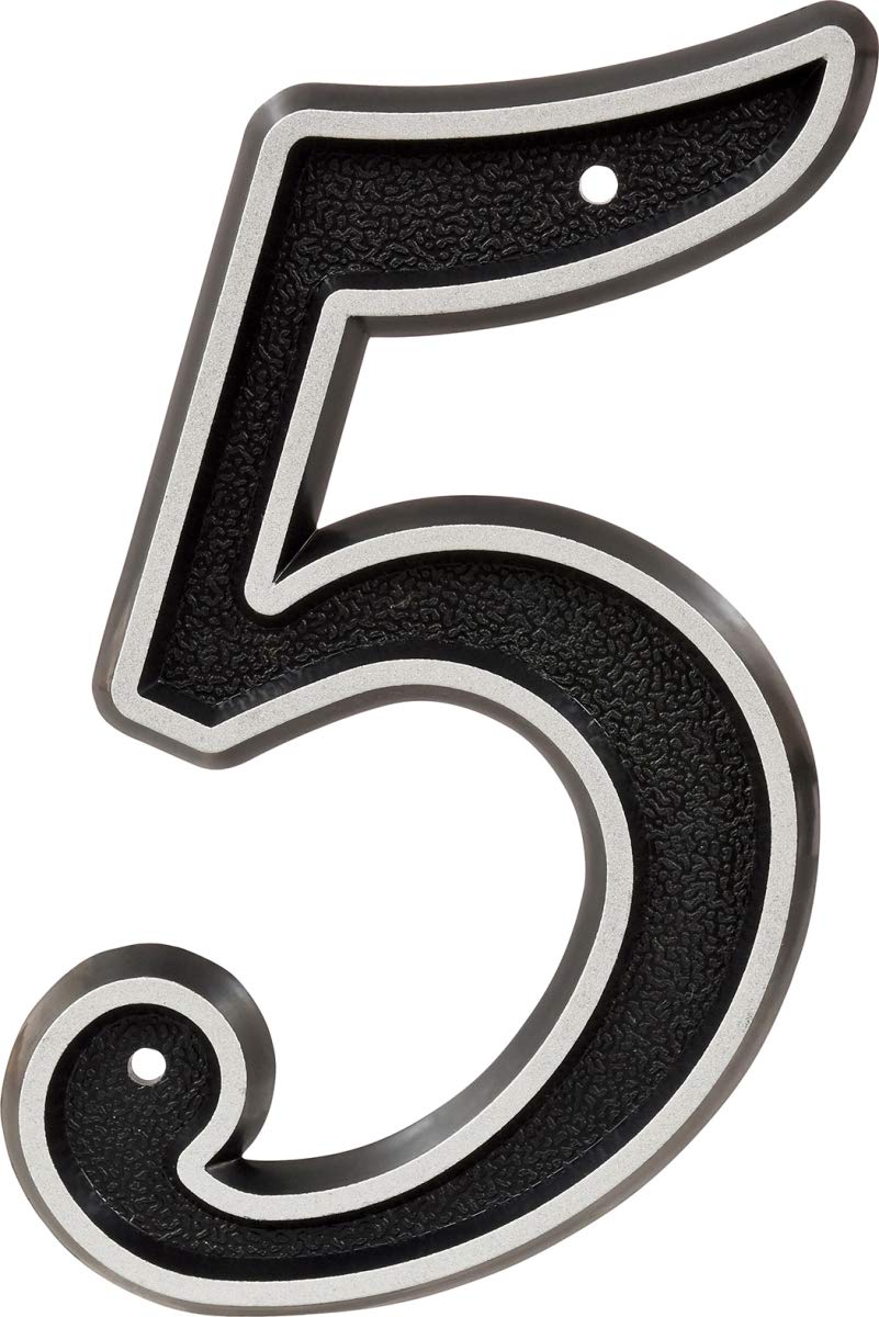 Hillman 845900 House Number 8, 5.5-Inch, Black, Reflective Silver