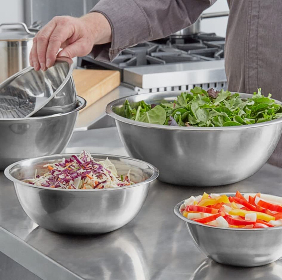 Bol à mélanger profond saladier acier inoxydable pour cuisson et marinade 28cm