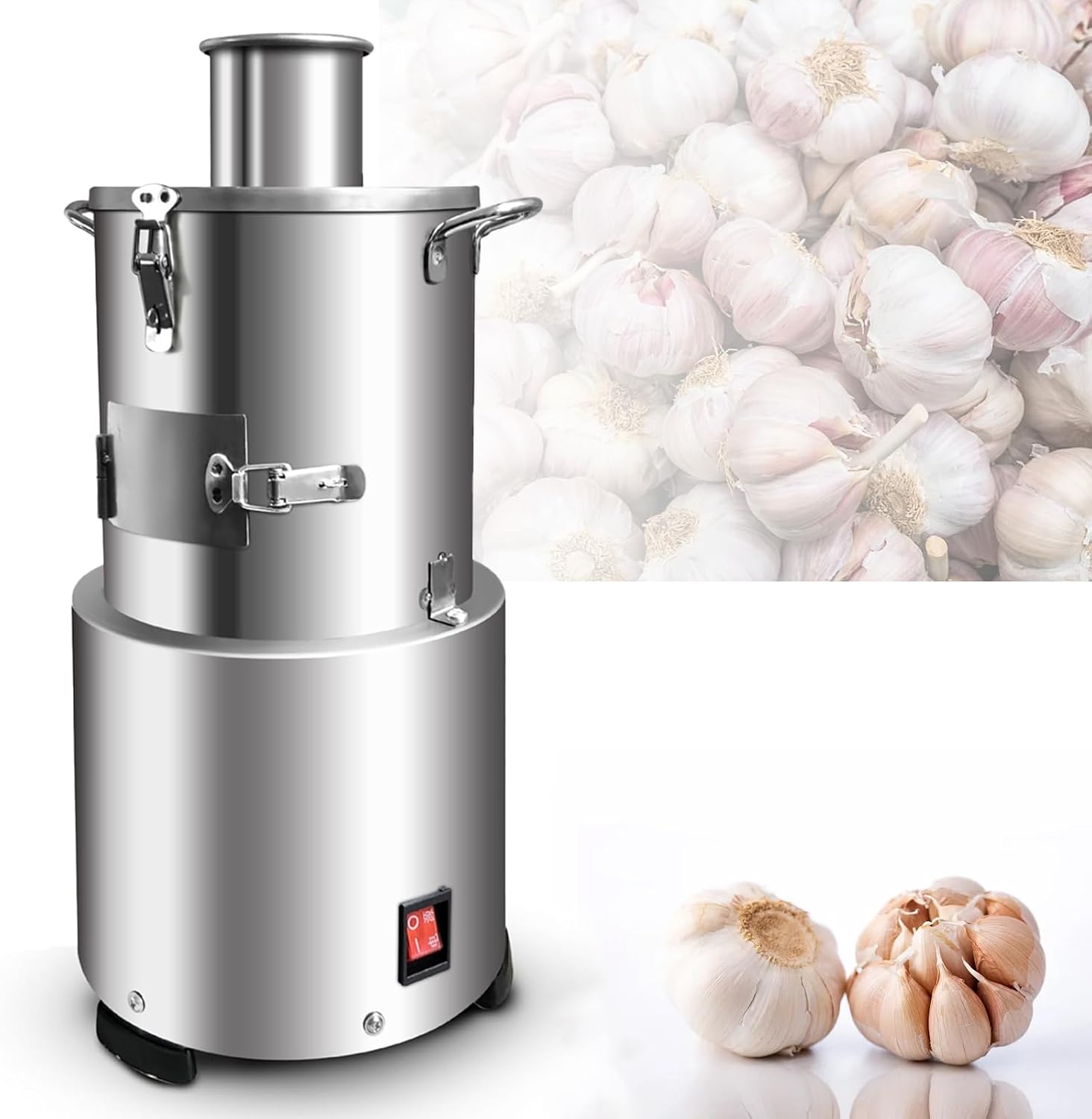 High-Efficiency Commercial Electric Garlic Peeling Machine - 200W Stainless Steel Peeler, 30kg/h Garlic Clove Separator for Restaurant & Kitchen Use