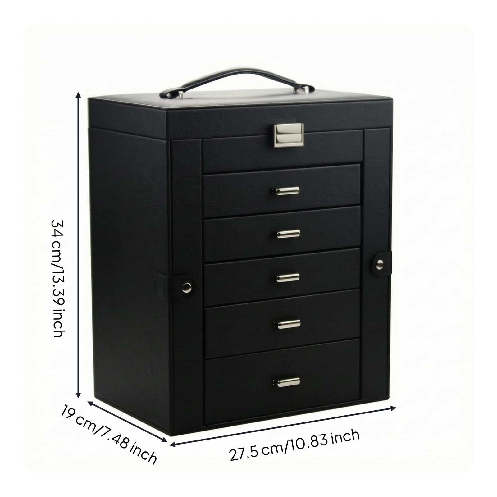 Perfeclan Caja Almacenamiento Joyas Rígida Portátil Organizador Joyas con Cajones para Vanity