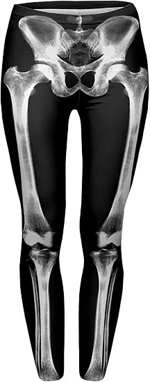 Alive Women's Digital Print High Waist Stretchy Ankle Sexy Leggings Tights, Skeleton, One size: Buy Online at Best Price in UAE