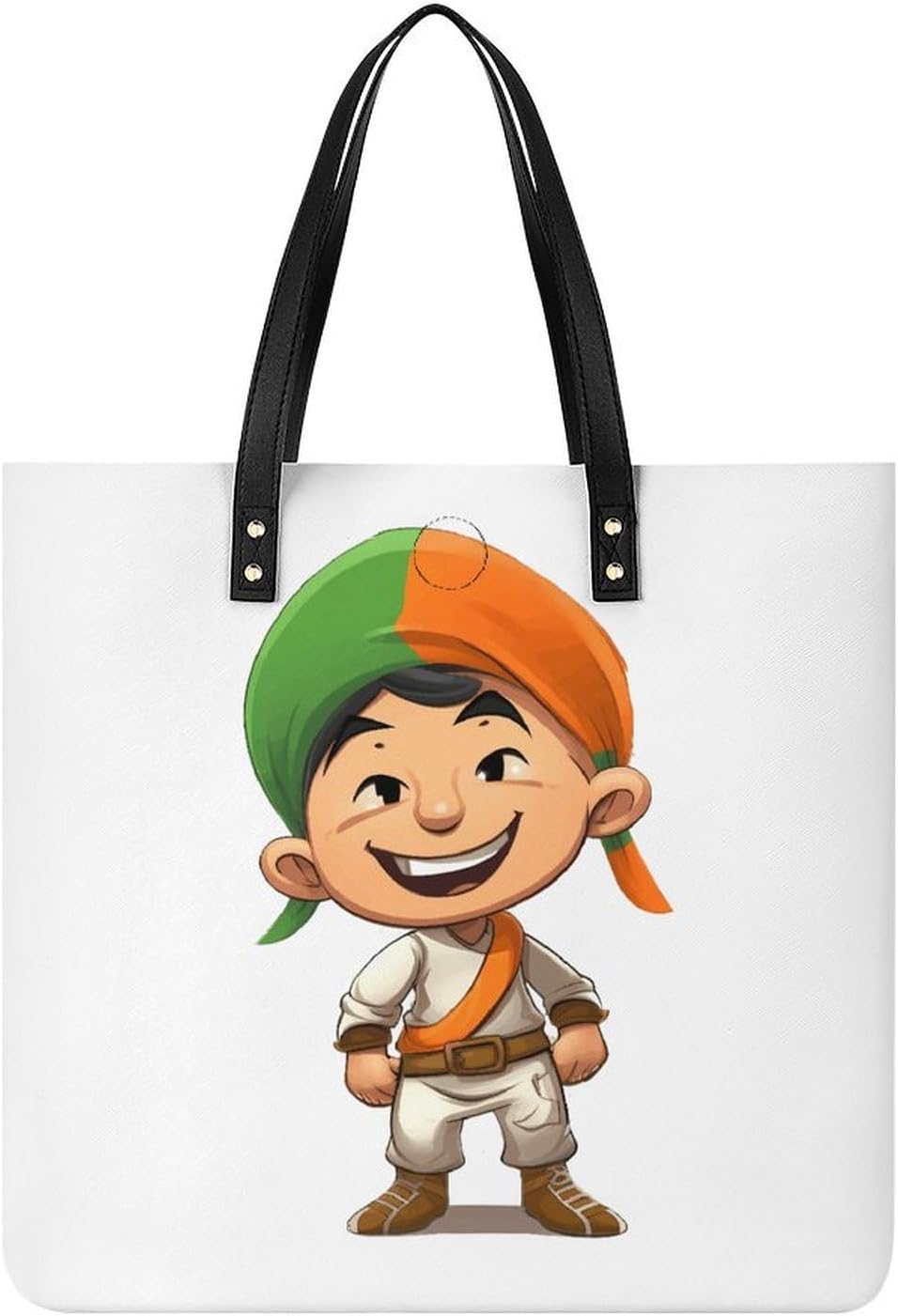 Man Wearing Turban Tote Bag with Magnetic Buckle Reusable Grocery Bags Lightweight Cross Body Handbag for Daily Essentials