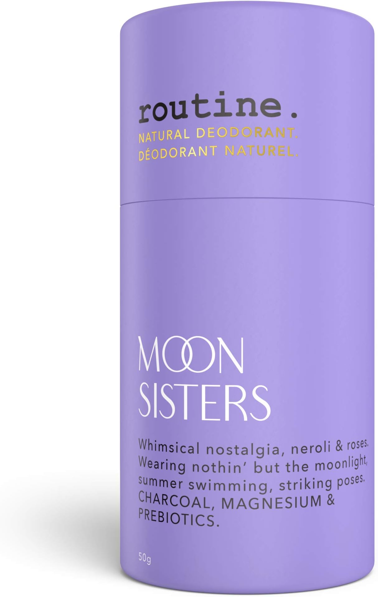 Natural Deodorant Stick for Women and Men - 50g | Anti Sweat Antiperspirant for All Types of Skin | Formulated with Activated Charcoal, Magnesium, and Prebiotics - Moon Sisters