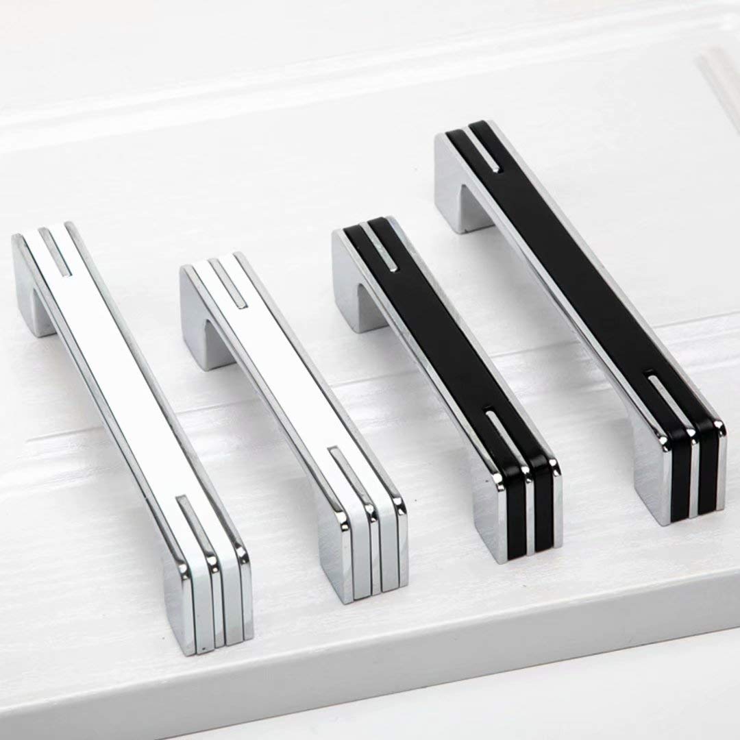 10 Pomos Modernos para Armarios Puertas de Cocina Muebles de Baño Cajones Armarios Tocadores (Blancos)